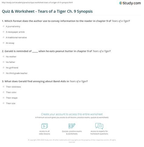 Tears of a Tiger: Test Questions Flashcards 